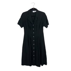 H by Halston black linen blend dress size 4 minimalist